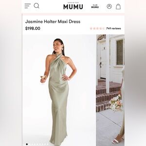 Show Me Your MuMu Jasmine Halter Maxi Dress — Sage Green